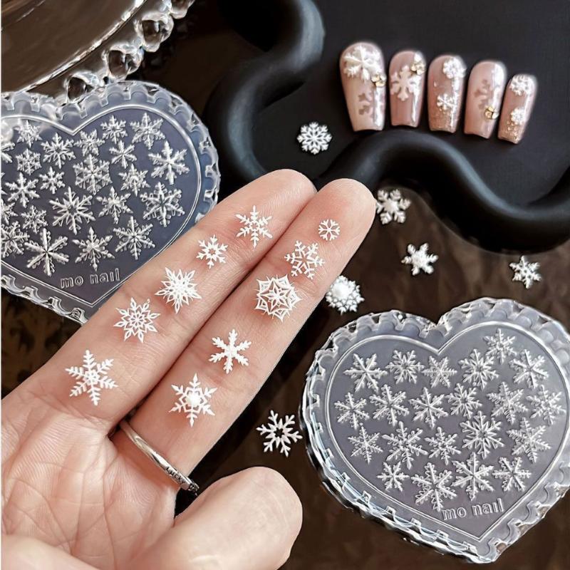 3D Christmas Snowflakes Design Silicone Nail Art Carving Mold Diy Nail Decoration Making Tools