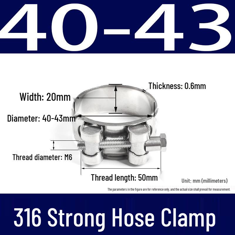 316 Stainless Steel European-Style Thickened Single Head Hose Clamp