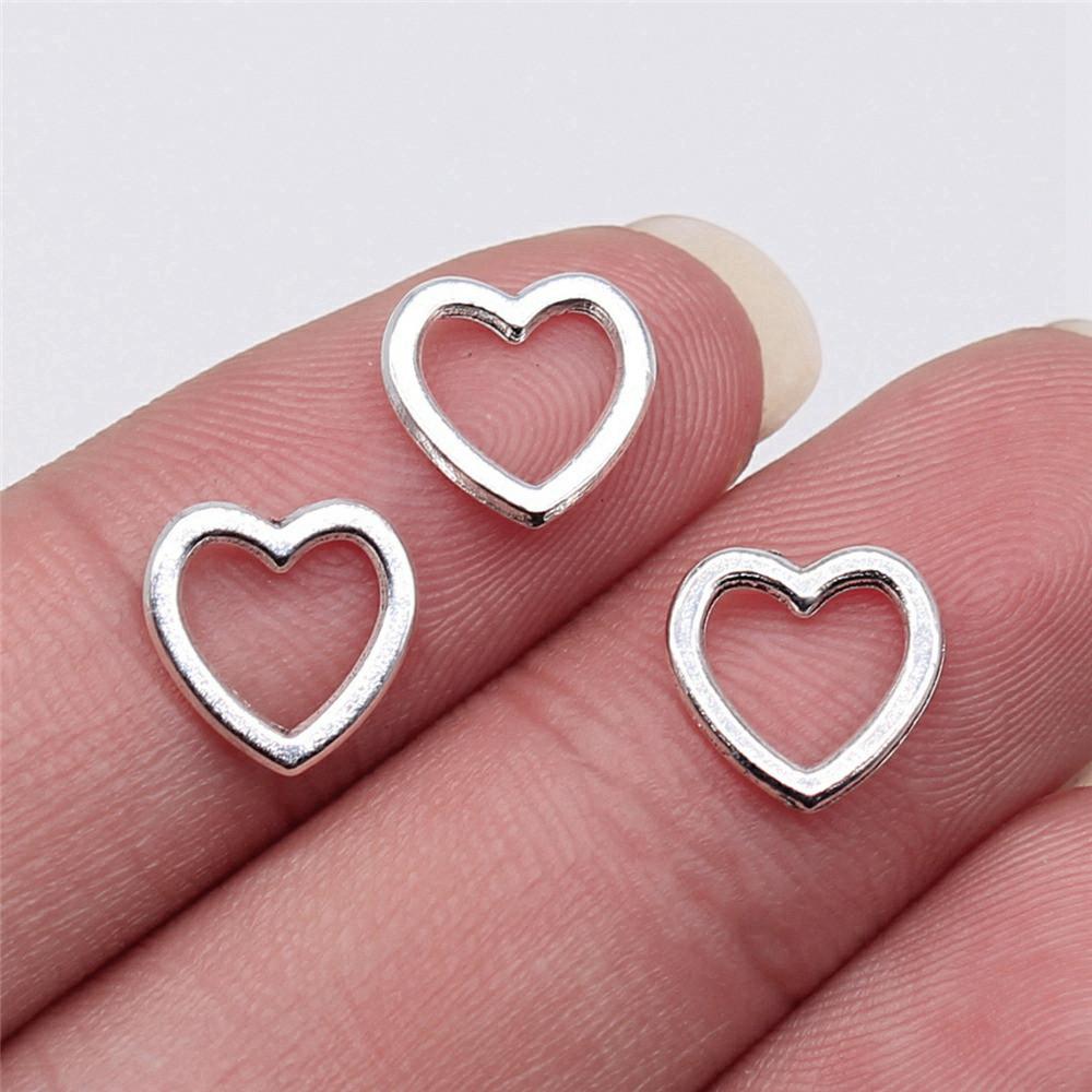 Charms Openwork Heart Pendants Vintage Jewelry Supplies QC068