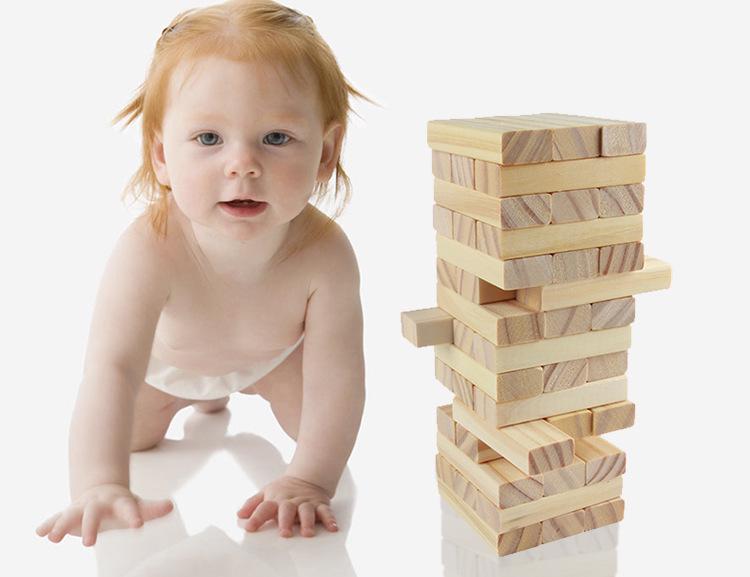 54-Piece Educational Jenga-Style Blocks for Children and Adults – Ideal for Competitive Building and Skill Development