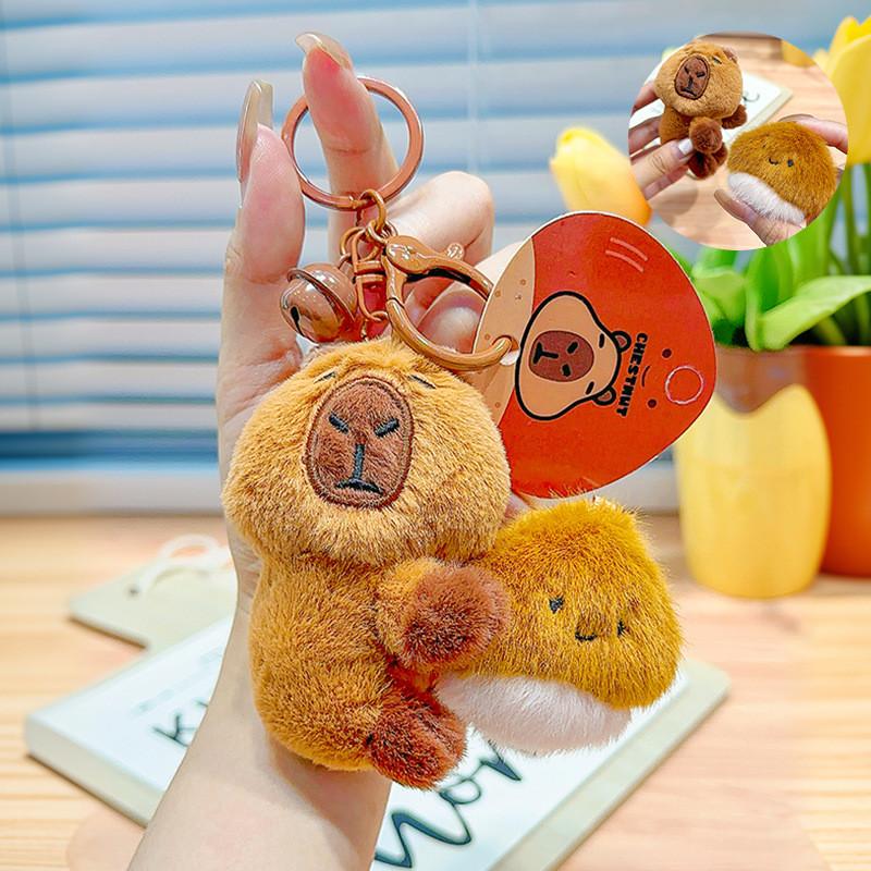 Capybara Chestnut Soft Plush Keychain Cute Cartoon Character For Stylish Keys