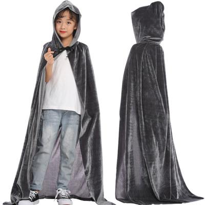 Halloween Děti Cosplay Plášť Zavazování Kapuce Volný Délka podlahy Čistá barva Unisex Pódiová show Představení Čarodějnice Cape