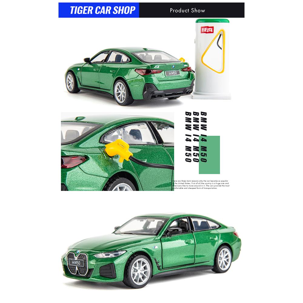 Coche de juguete modelo BMW I4 M50 EV a escala 1/34, vehículos de