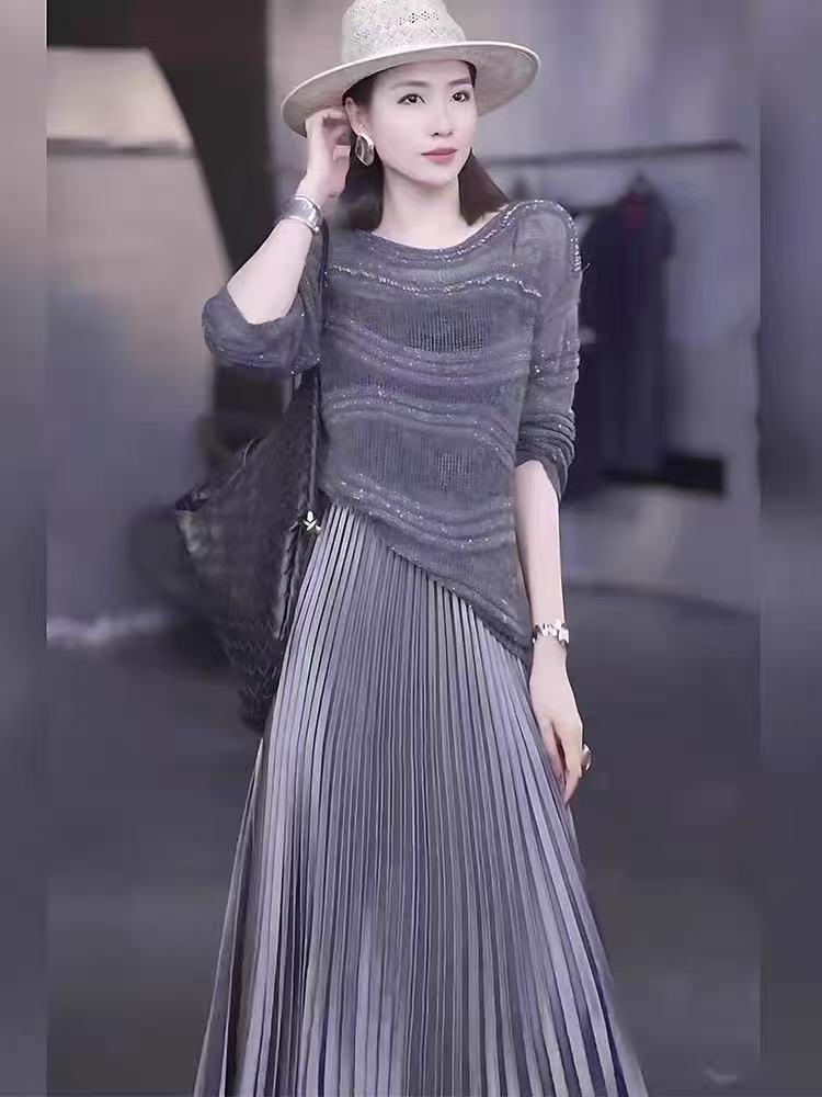 Elegant French Midi Skirt: Versatile, Stylish, Slimming Long Skirt for Women s Fashion Medium