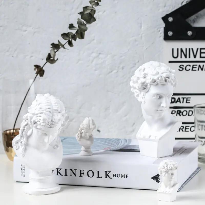 Ancient Greek Goddess Athena Sun God Apollo Mini Plaster Resin Statue Nordic Home Decoration David Head Figurine Art Ornaments