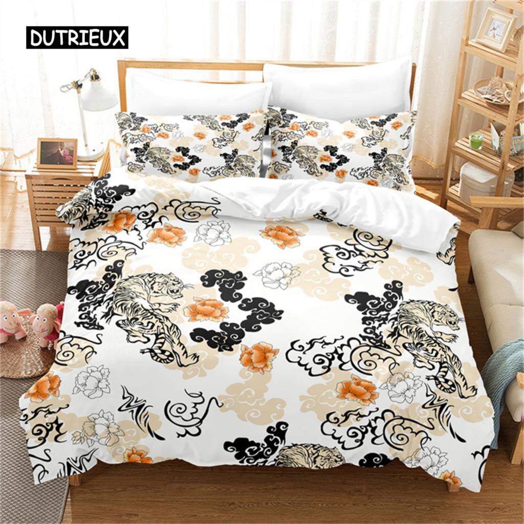 Flower Bedding Set Tropical Plants European Vintage Flower Duvet Cover Bedroom Gorgeous Bedding for Women Girl Gift Decorations