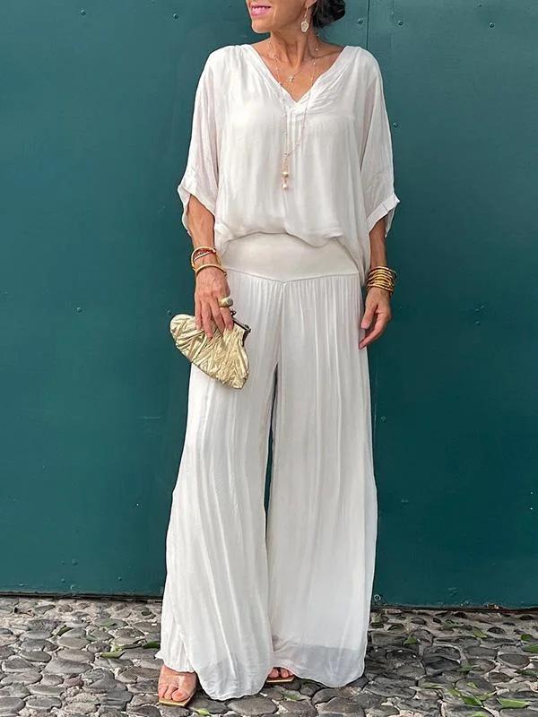 2024 Summer Women's Fashion Solid Color Chiffon Set - Hot Selling European & American Style