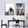 Modern Toilet Black White Roll Paper Sexy Woman Bar Girl Drinking Bathroom Canvas Prints Picture Poster Fashion Painting Decor