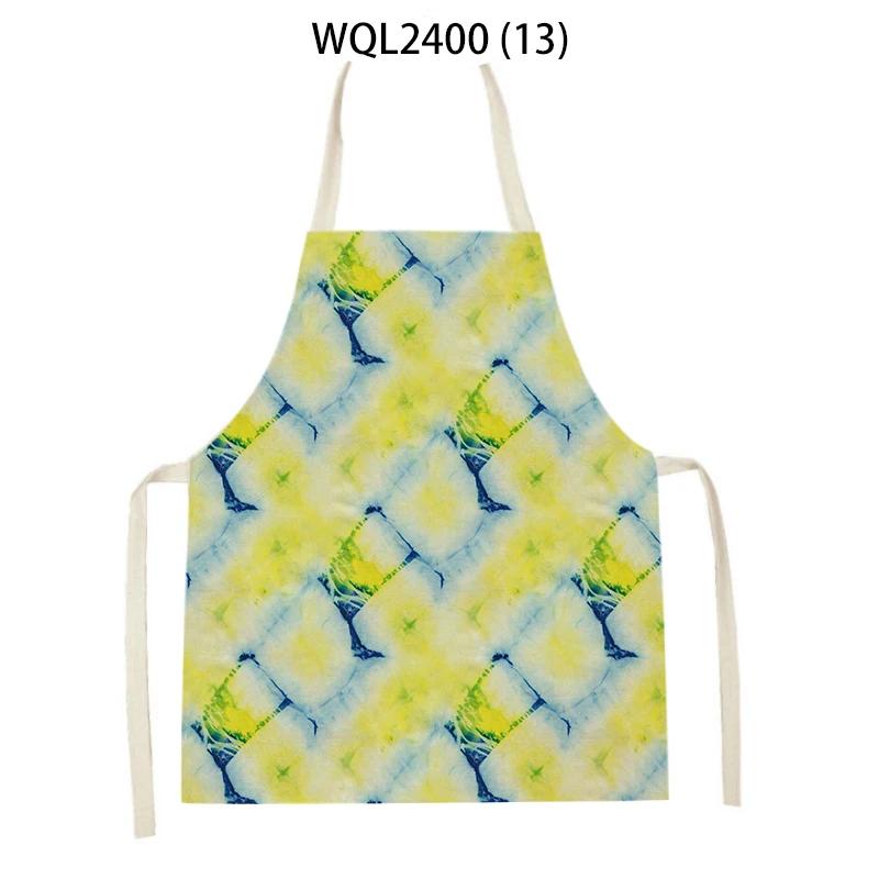 Flower Printed Sleeveless Kitchen Aprons for Women Colorful Pattern Pinafore Home Cooking Baking Waist Bib Kitchen Accessories