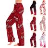 Pantalones de pijama casuales de moda para mujer, cómodos, con estampado, cordón, longitud completa, largos