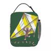 Isolierte Lunchtasche mit Curious George und Blumenmuster für Damen Kinder Tragbare Lebensmittelboxen Thermische Lunchbox Tragetasche