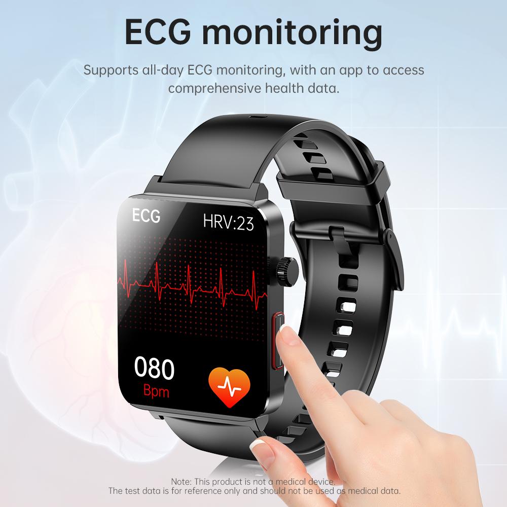 SACOSDING New ECG+PPG Smart Watch Blood Pressure/Oxygen Sleep Health Analysis BT Call Smartwatch Men Women For Androd iOS