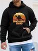 Spiky Dinosaur Squad Playful Retro Fun Creative Trendy Brand Print Casual Sports Outdoor Unisex Hoodie Long Sleeve Sweatshirt Unisex Top Autumn Winter