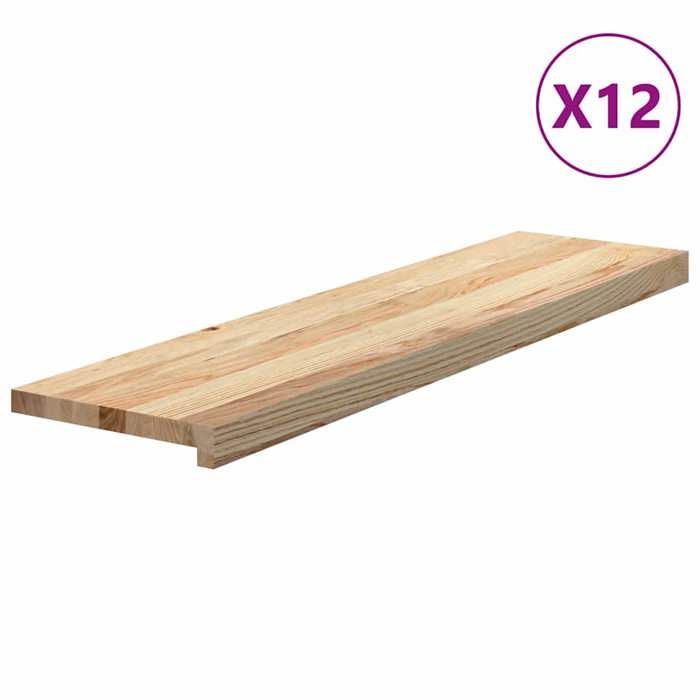 VidaXL Marches d'escalier 12 pcs non traité bois de chêne massif 3282926