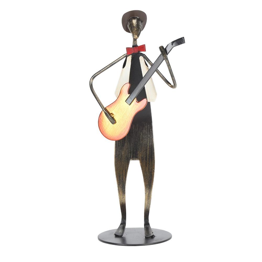 Craft Musician Sculpture Matte Desktop Ornament Statues Iron Figurine  Living Room