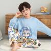 Boys Cotton Pajama Set Long Sleeve Cartoon Print Sleepwear Kids Teens Home Wear