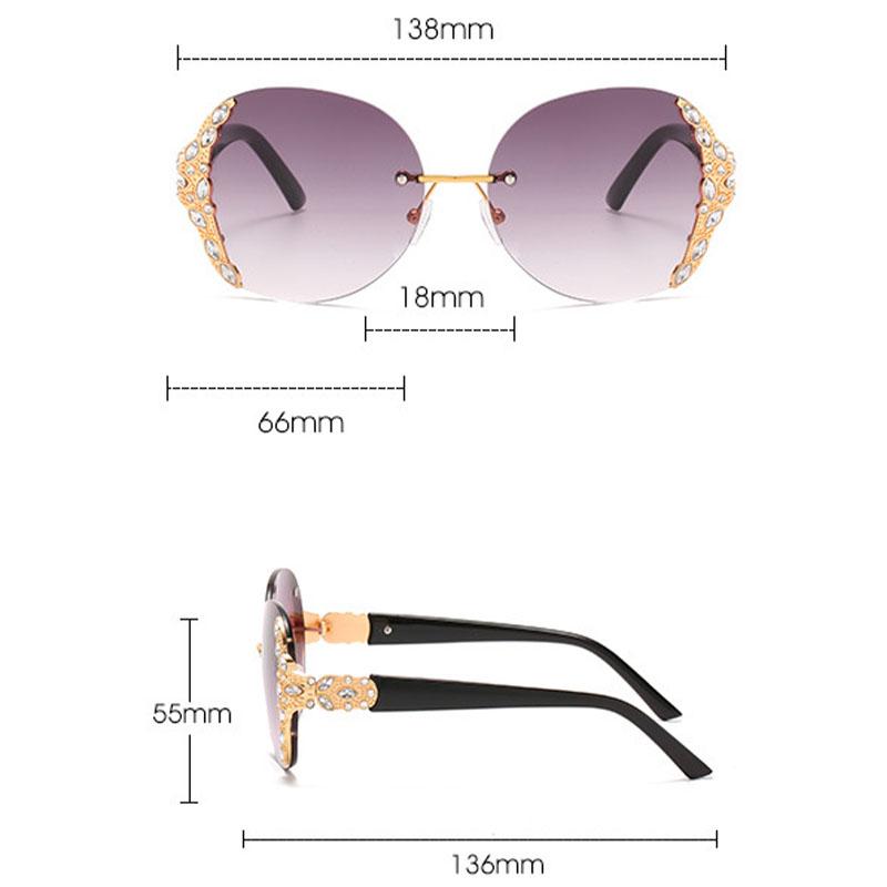 New Women Diamond Sunglasses UV400 Protection Fashion Borderless Sun Glasses Summer Travel Accessories