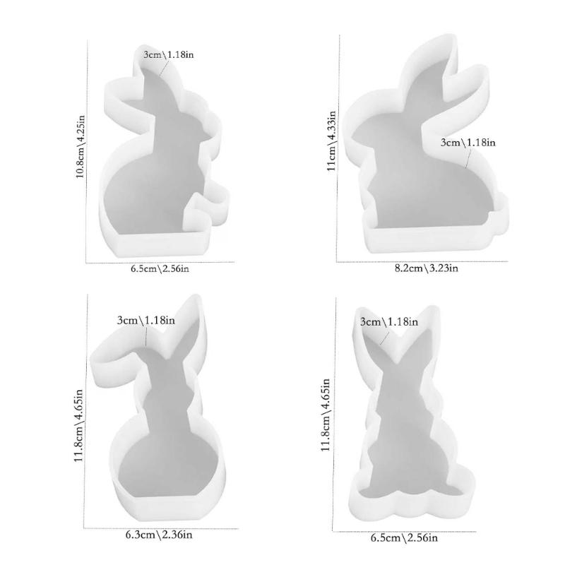 Silicone Easters Rabbits Mould Detachable Designs Multipurpose Candle Soap Chocolate Craft Tool Home Decoration