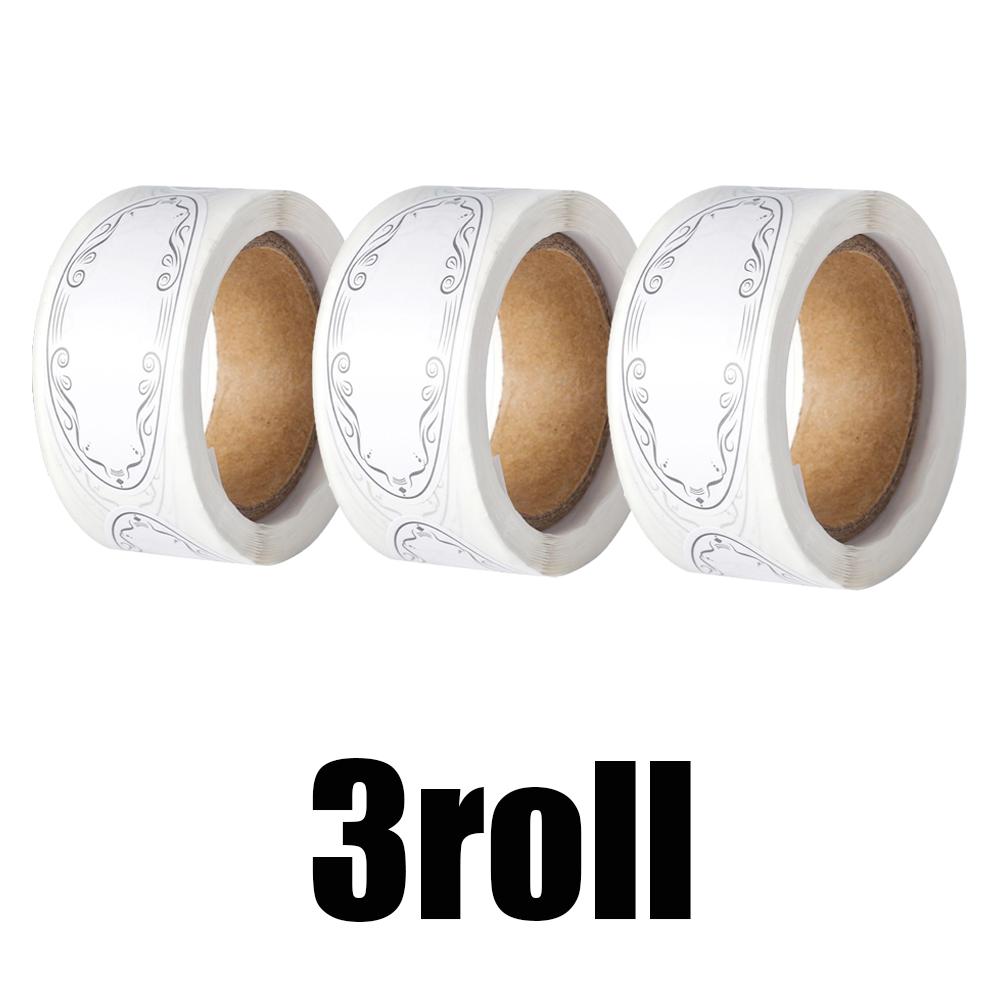 1-3roll Canning Labels Ellipse White Blank Paper Label For Kitchen Beverages Fruits Vegetables Fridge Storage Organizer Stickers