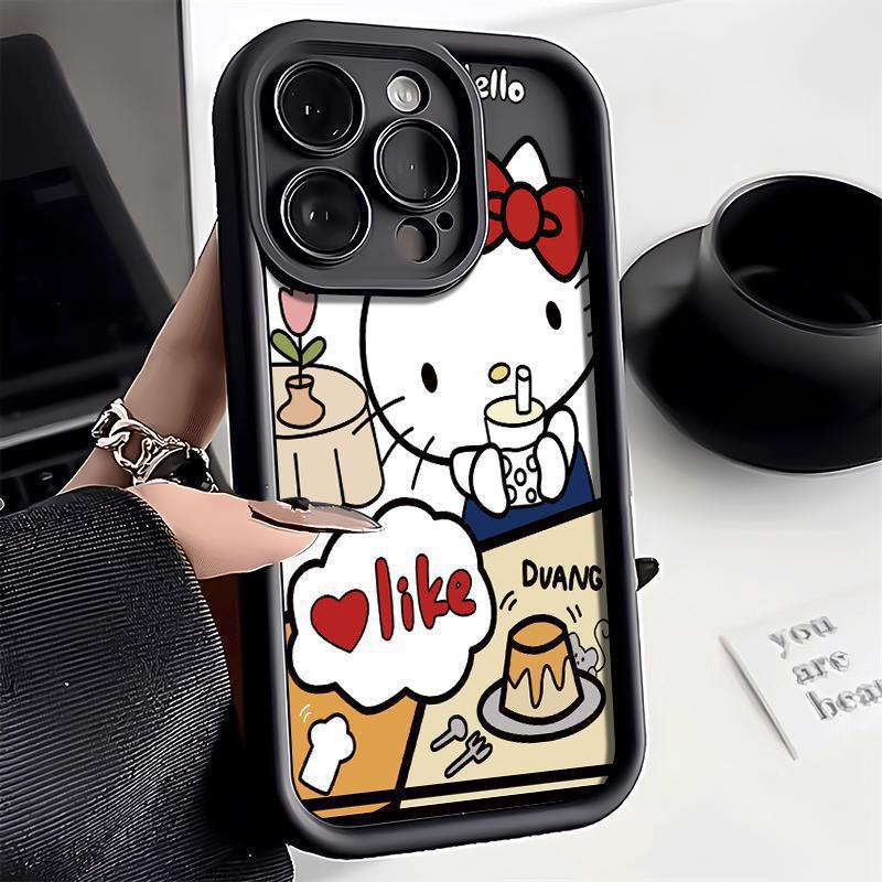Explosive TEMU/Xiyin/TikTok Sanlio TK cat Hello Kitty for Apple 16 mobile phone case ladder