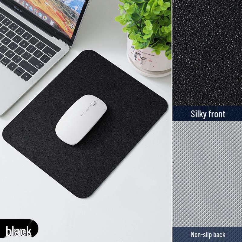 Solid Color Non-Slip Leather Mouse Pad for Girls – Small Desk Mat for Laptops & Office