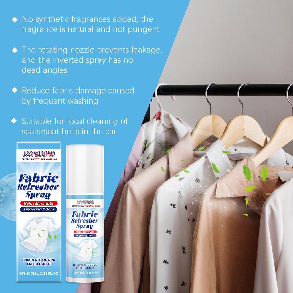 Jaysuing Fabric Refresher Spray, Portable Clothing Deodorant, Removes Clothing Odors, Clothing Deodorant, Removes Sweat Smell, Anti-Static Spray