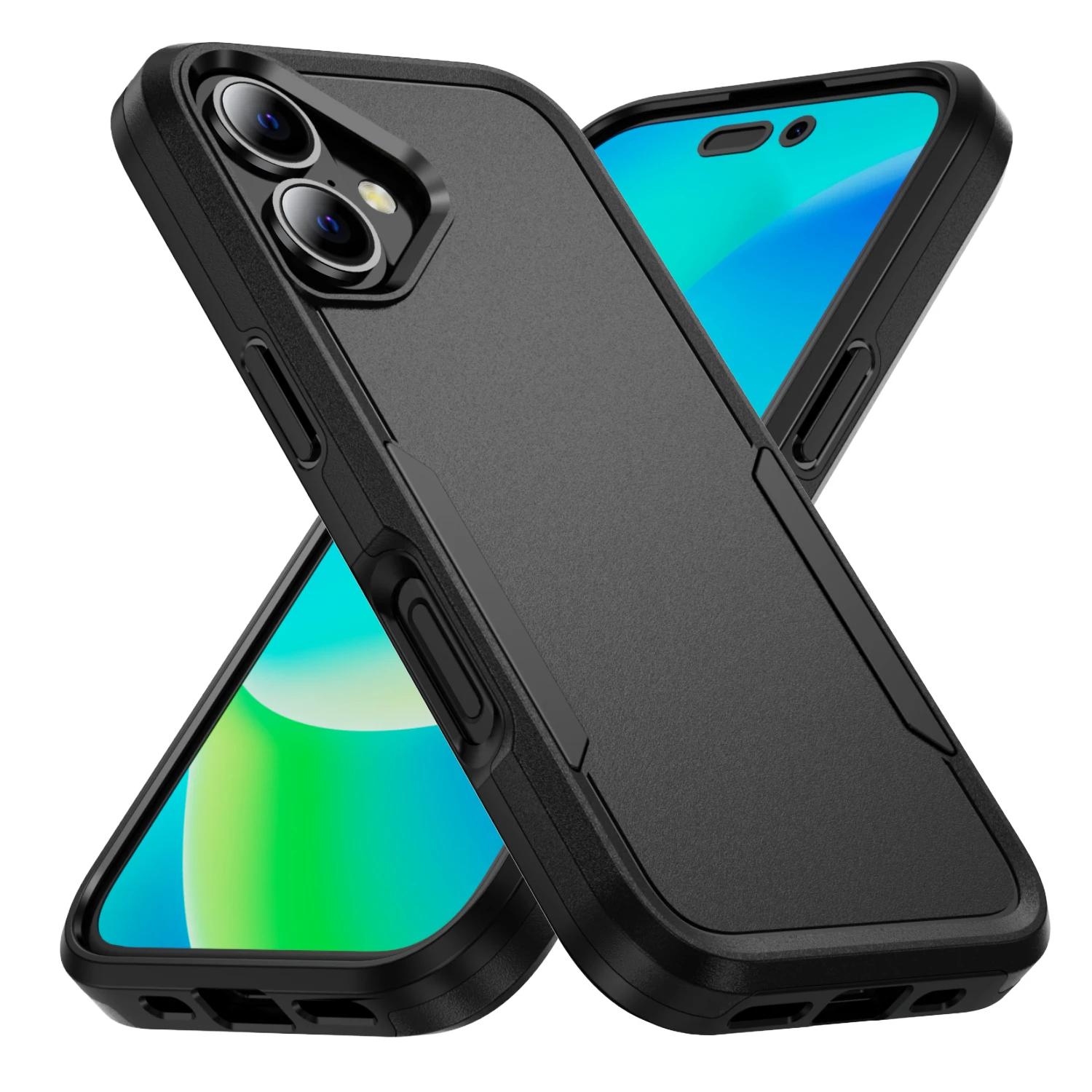

Прочный матовый чехол Hard Armor для Iphone 17 Pro Max 17 Air 16e 16 15 Plus 14 12 13 Iphone17 Защитные от падения аксессуары iPhone 16e чёрный