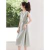 Mohan Yimei 2025 Summer V-Neck A-Line Maxi Dress