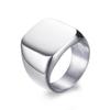 Men's Stainless Steel Square Ring – European & American Style, Engravable for Graduation - Model RC-294