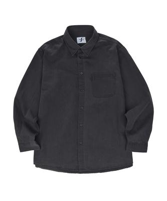 PALAP Unisex Oversized One-Pocket Denim Shirt_Pl25F9Sh059_Bk