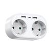 Wall Mounted EU Power Adapters Convert German Standard Outlet To Double Socket & USB Charging Port for International