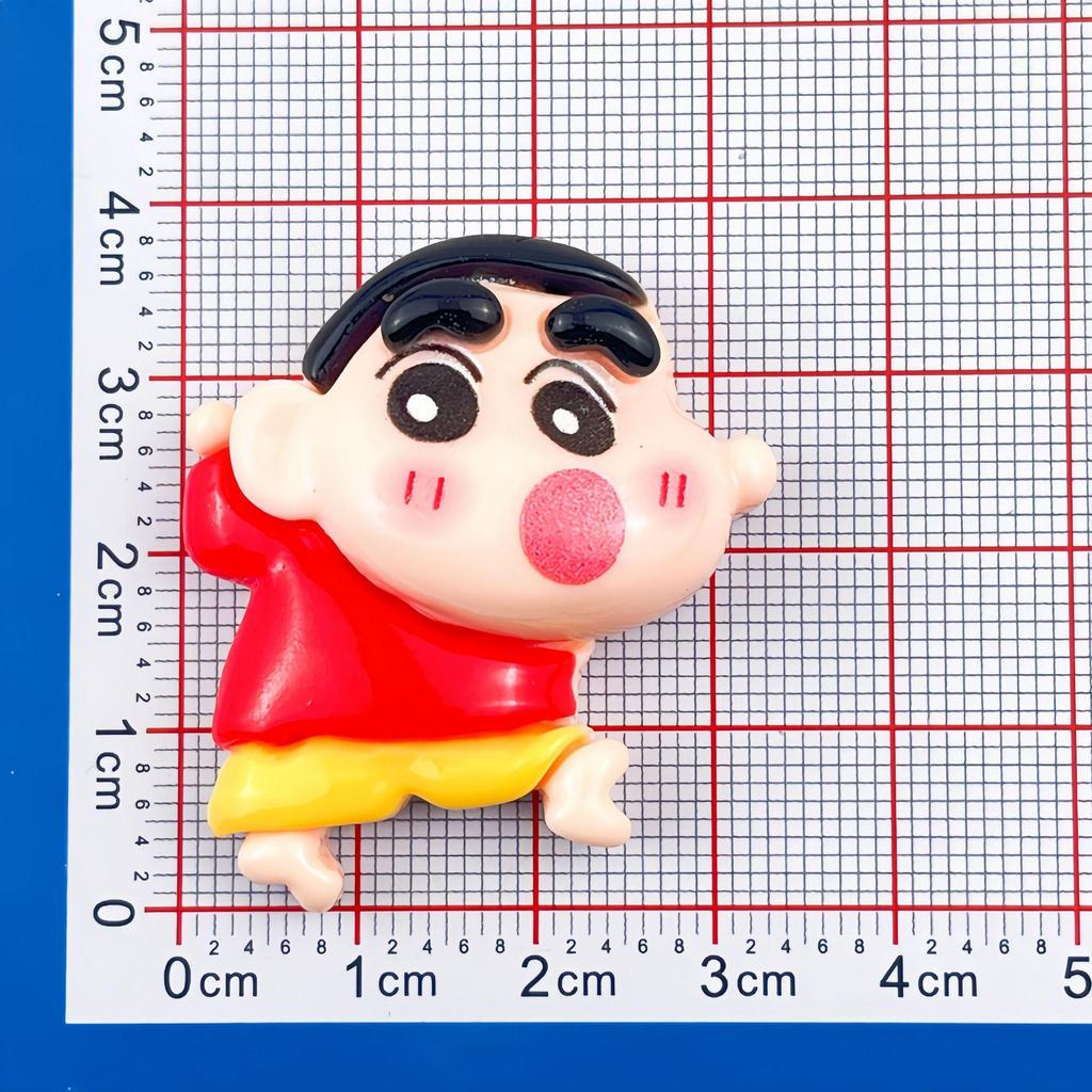 Shin-chan Cartoon Resin Accessories: DIY Magnets, Stickers & Clips for Refrigerator, Water Cups & Stationery