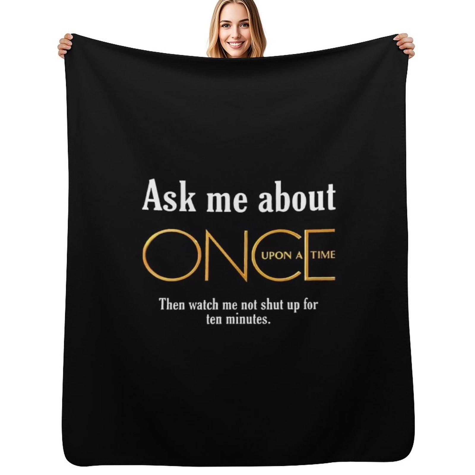 Ask Me About Throw Blanket Warm Comfortable Blanket Gift for Parents Friends Size: 75*100cm, Weight: 230 GSM