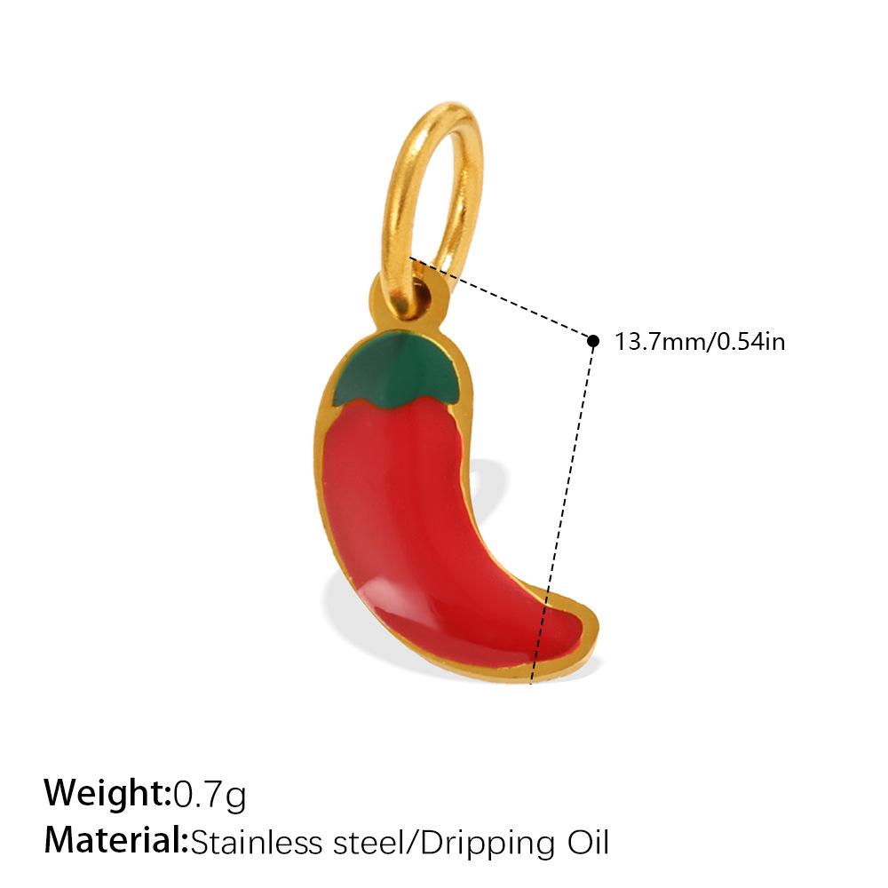 Cute Simple Earrings Bracelet Necklace Accessories Colorful Vegetables Stainless Steel Oil Drip Diy Pendant Female