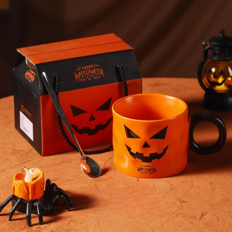 

Nordic Pumpkin Cup Halloween Gift High Value Ceramic Mug Souvenir Gift Set 401-500ml