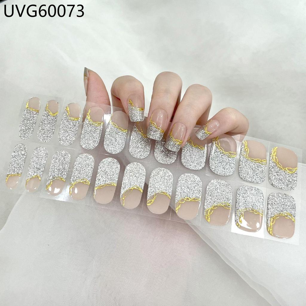 Transparent Nude UV Gel Nail Art Stickers: Semi-Cured, Semi-Baked Manicure Sheets