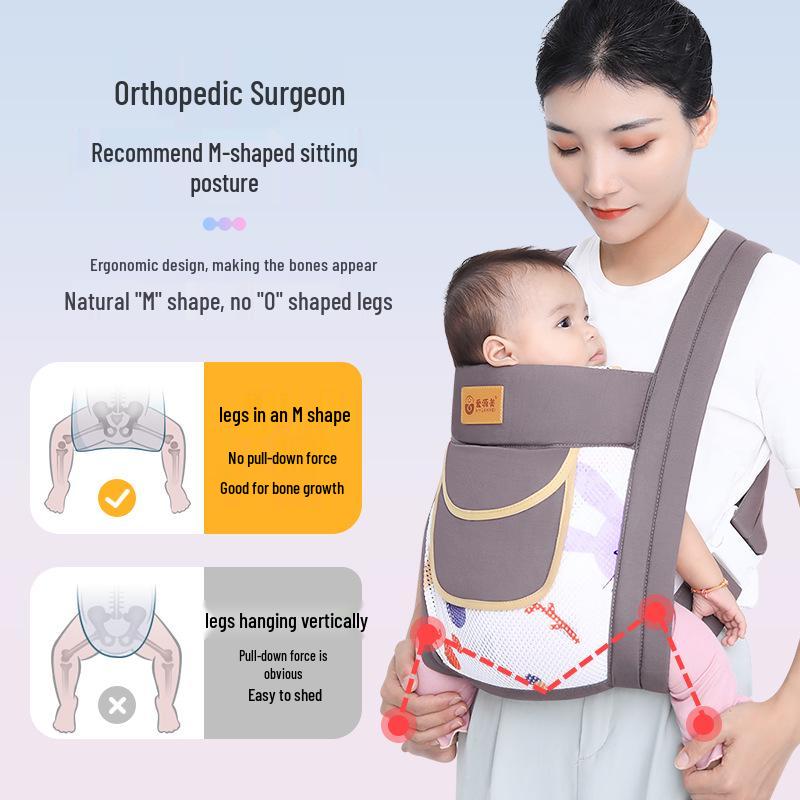 Multifunctional Summer Baby Carrier: Front & Back, Lightweight, Ergonomic, Labor-Saving, Front-Facing Design for Outings.