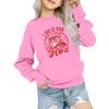 Kids' Fashion Loose-Fit Casual Long-Sleeve Christmas Print Oversized Crewneck Sweatshirt