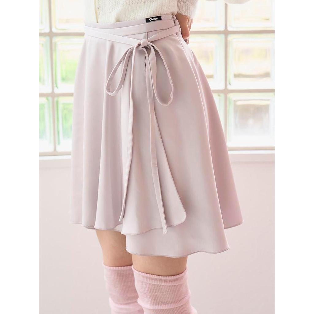 Used New [Sneider] Chacott Collaboration Satin Wrap Skirt SWFP254002 Women's PBEG 0