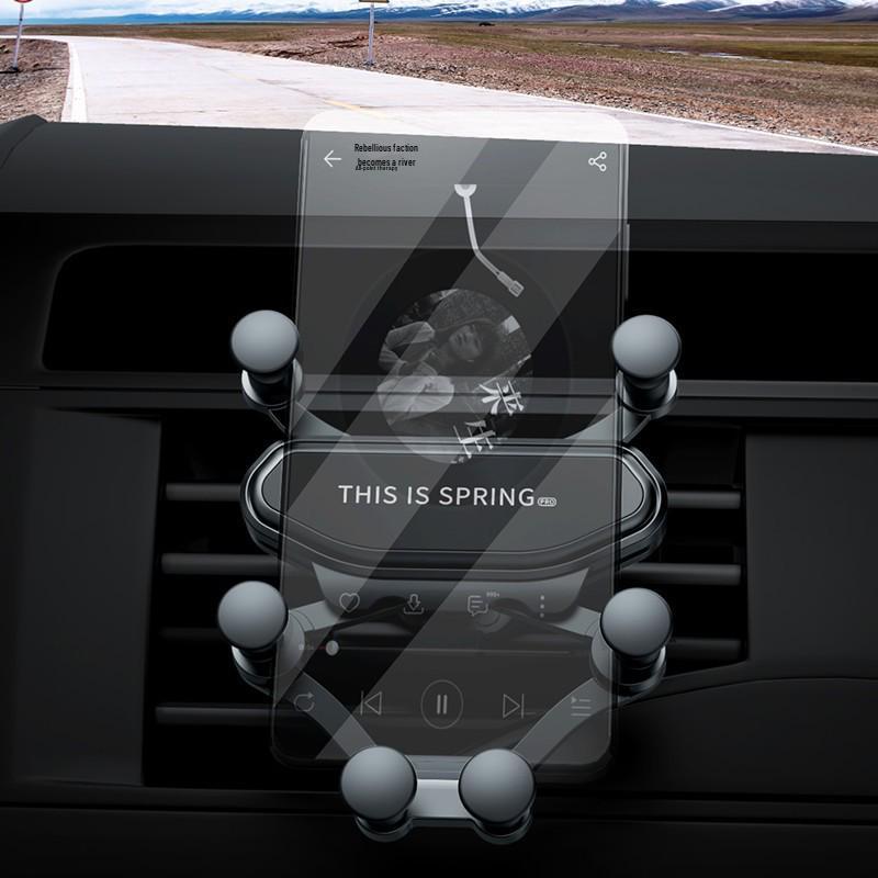 Gravity Car Phone Holder: Silent Six-Point Retraction, Weight-Reducing, Air Vent Mount for Stable Navigation