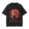 Hot Game Peripherals Bloodborne Darks Souls Graphic Print TShirt Streetwear Vintage Washed Cotton Top Oversized Summer New Tees