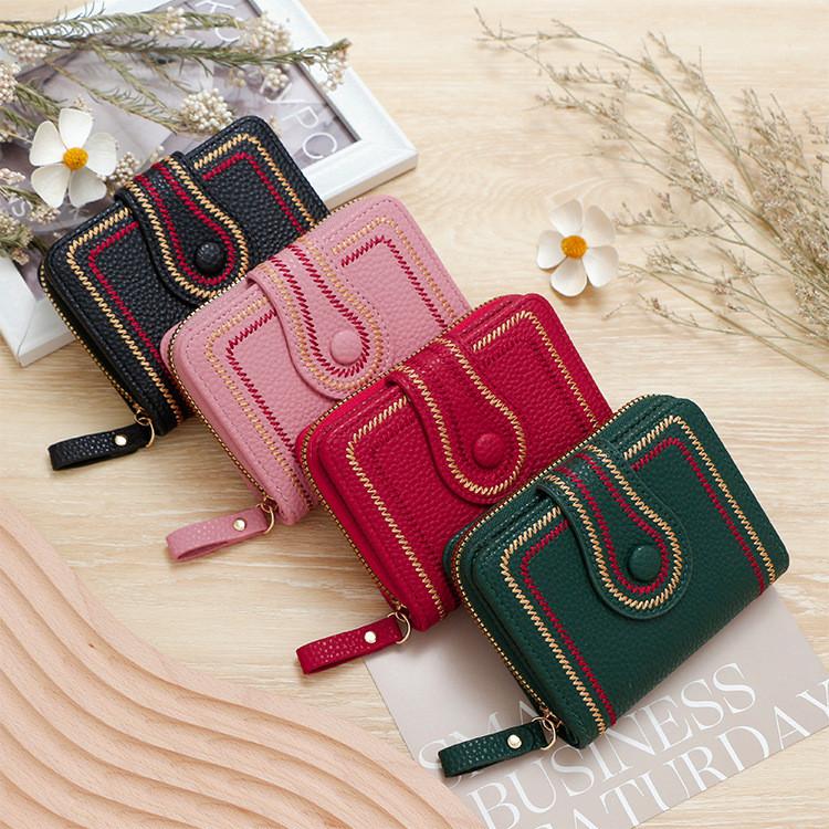 Pu Leather Short Wallet For Women With Card Holder And Coin Pocket For Daily Use