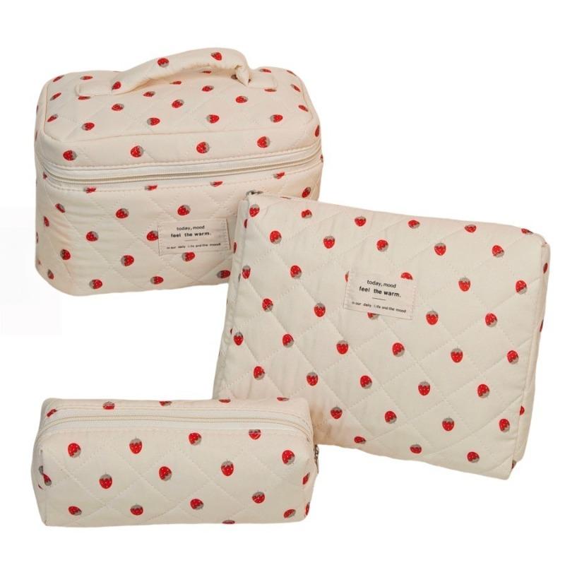 Large Capacity Travel Cosmetic Bag Portable Polyester Cotton Toiletry Bag Multifunctional Storage Pouch for Makeup Toiletries Business Trip