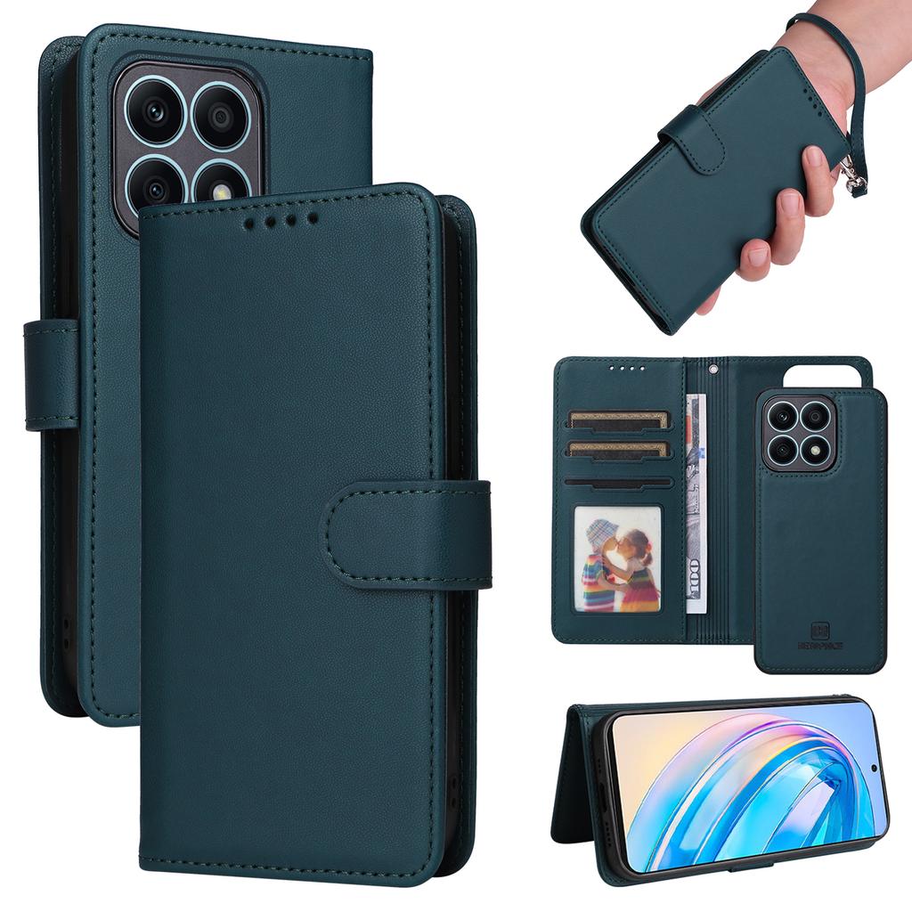For Honor X8a 4G Magnetic Case BETOPNICE Detachable PU Leather Phone Cover with Strap