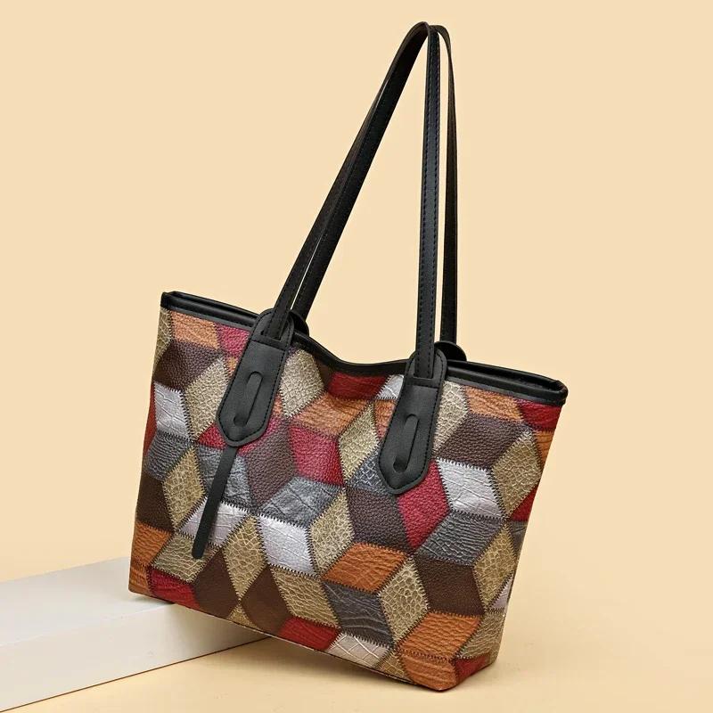Women's PU Patchwork Crossbody Bag Large Capacity  Casual Bag  New Fashion Design
