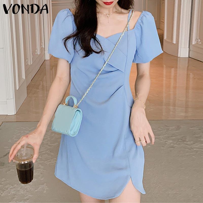 

Женское мини-платье VONDA с ​​открытыми плечами и короткими рукавами