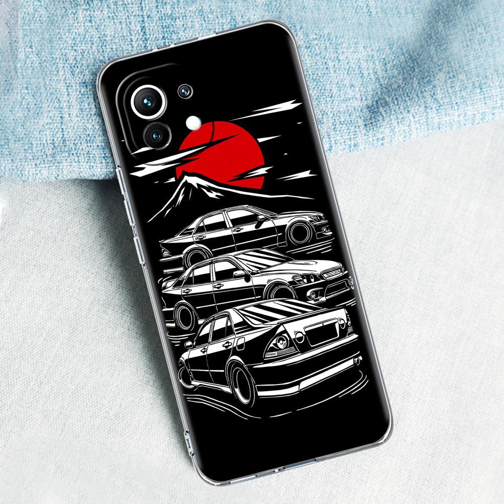 Phone Case For Xiaomi Mi 15 14 13 12 11 Lite 15T 13T 12T Pro Poco X7 X6 X5 Pro 5G X3 NFC F7 F6 F5 Cover Japan JDM Sports Car