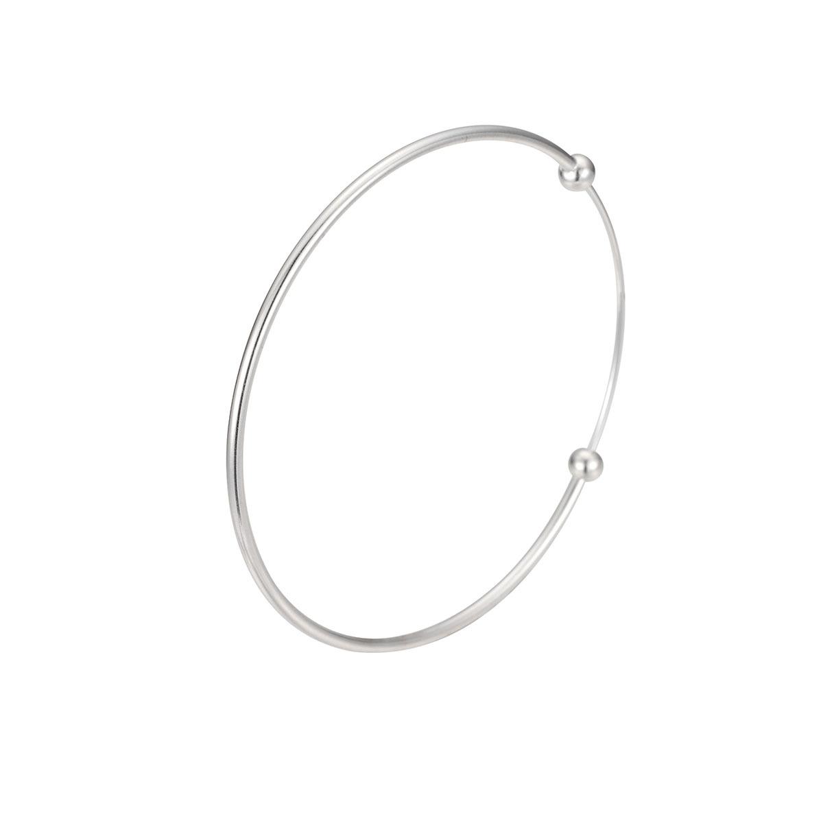 

Универсальный браслет из стерлингового серебра S925, женский, сделай сам, гладкое простое кольцо, усовершенствованный открывающийся эластичный игольчатый браслет 925 Silver