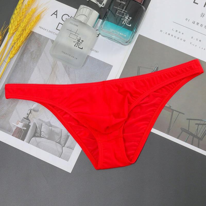 Stringi Męskie Sexy Prześwitujące Czerwone Delikatne L