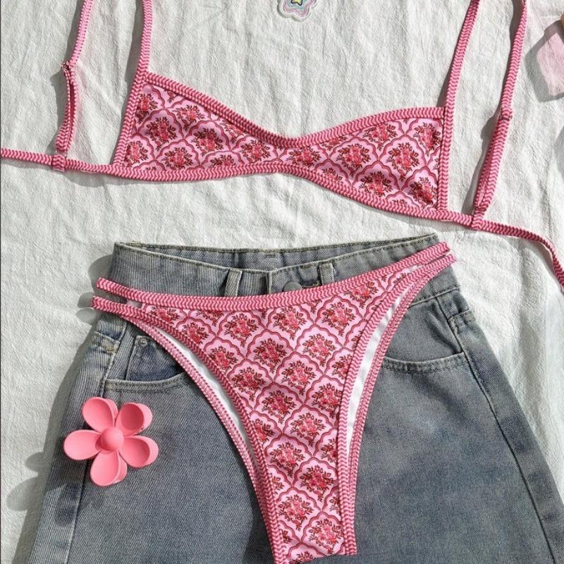 2026 New Tube Top Halter Strap-up Sexy Bikini Split Swimsuit